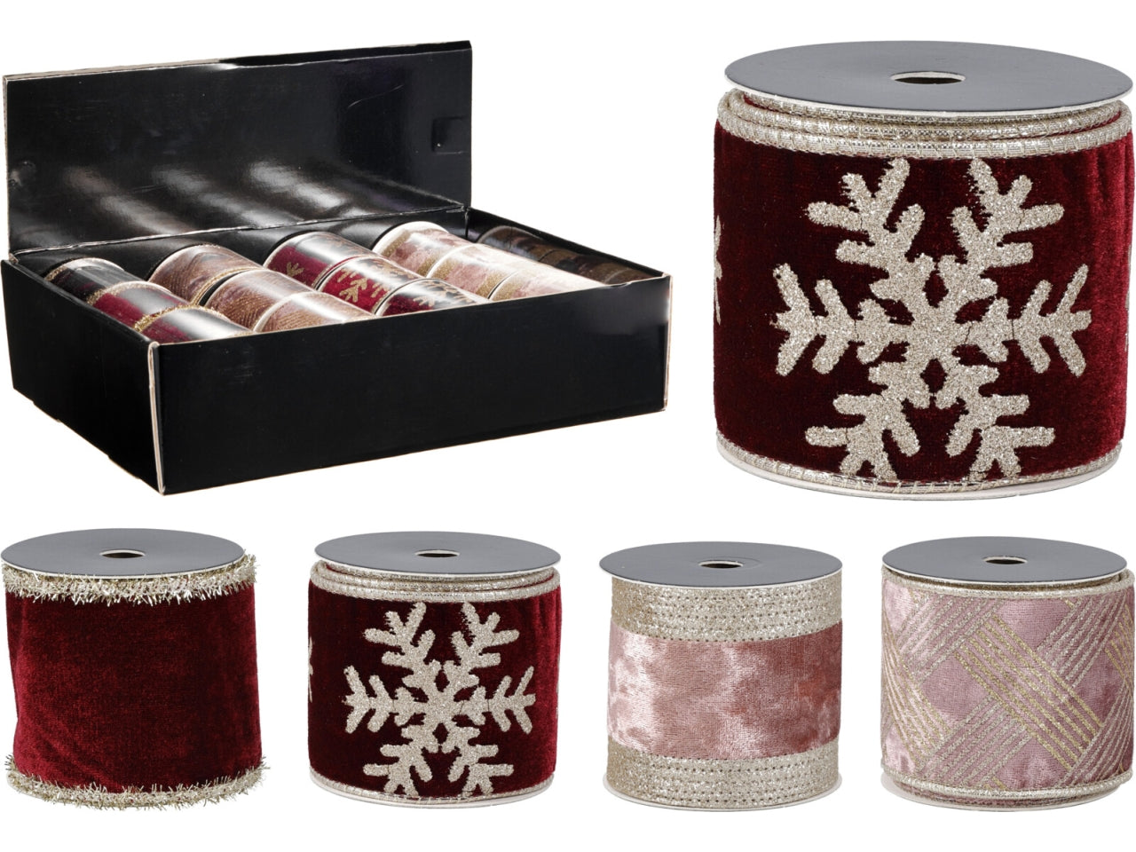 Nastro natalizio fantasia 2,7mt, 4 colori assortiti