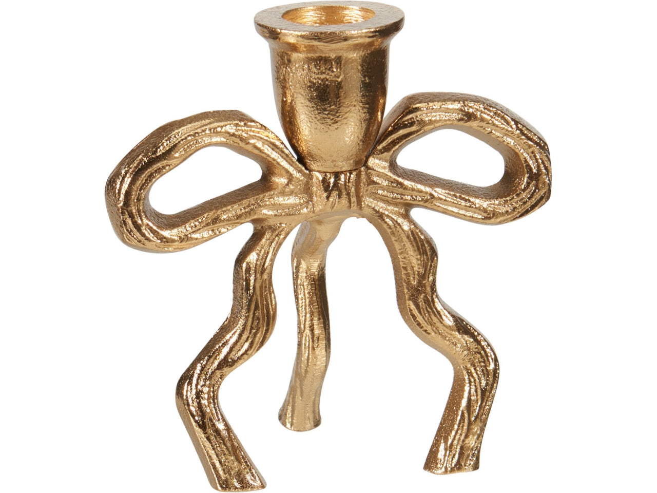 Portacandela natalizio a fiocco 11cm oro