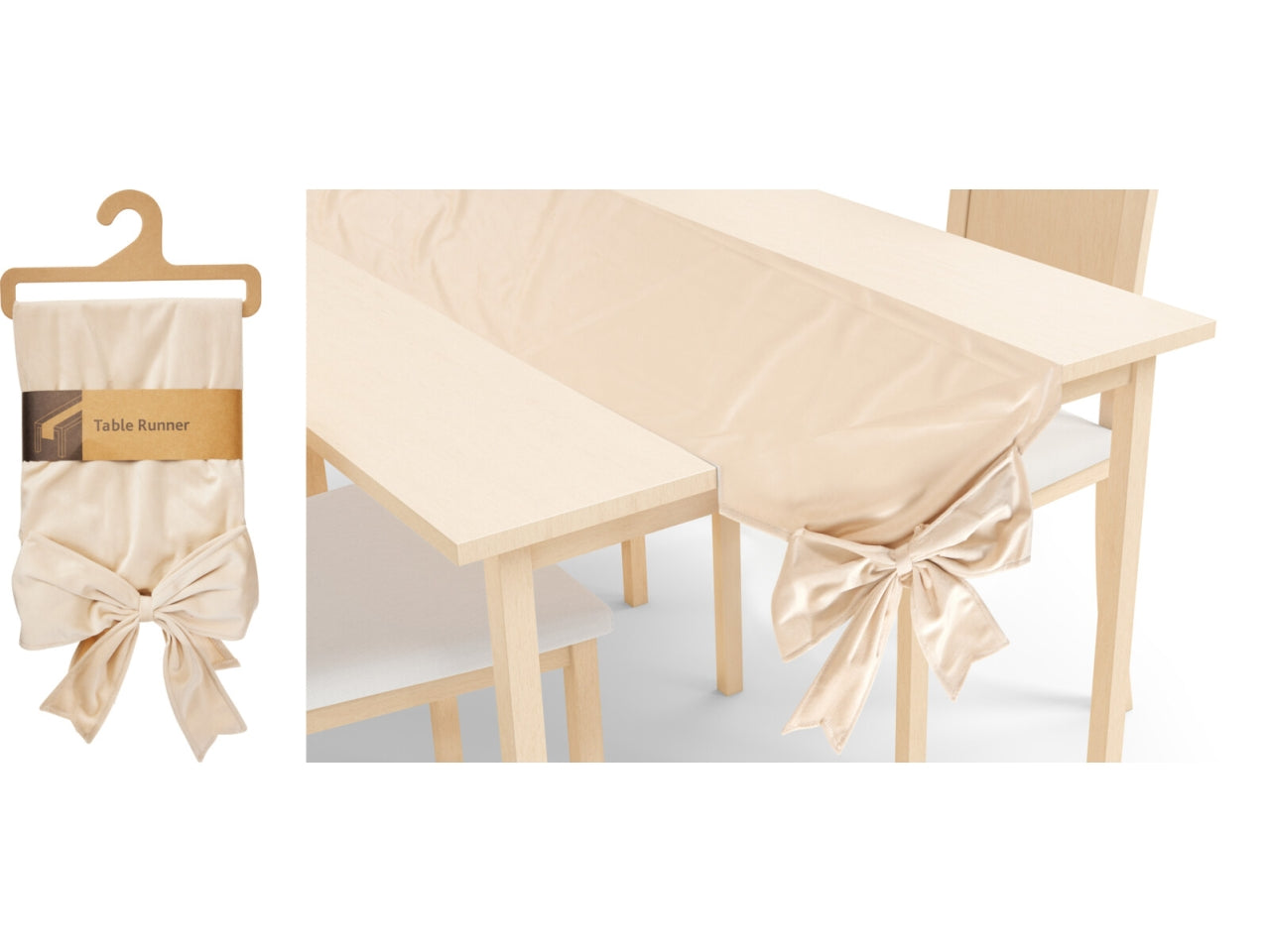 Runner natalizio da tavola 33x240cm beige