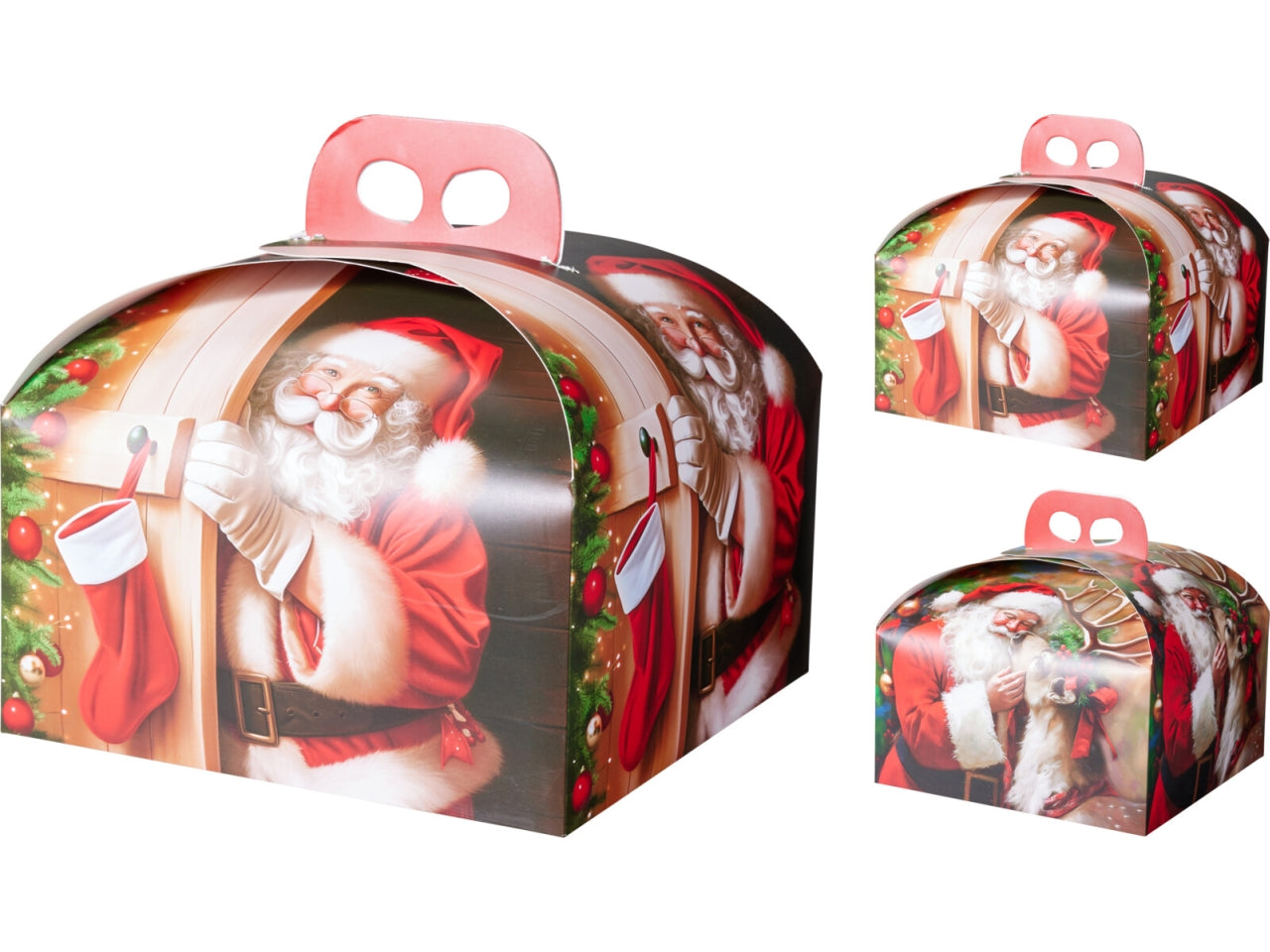 Scatola natalizia regalo 49x35cm, 2 fantasie assortite