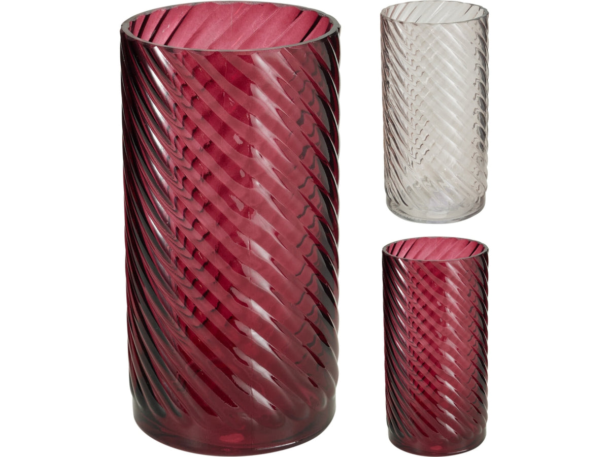 Vaso in vetro 19cm, fantasie assortite