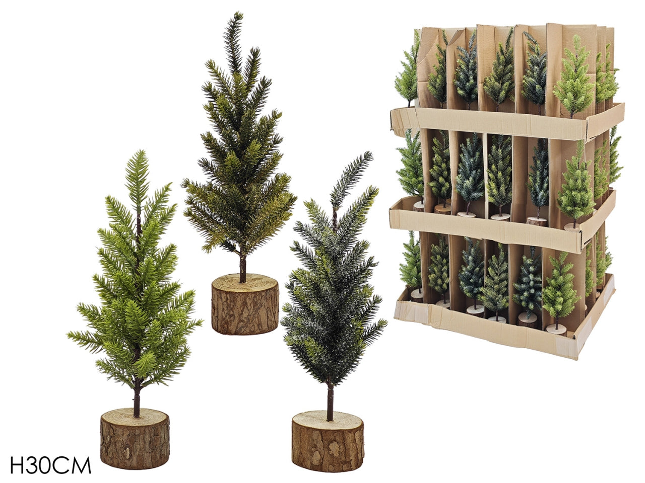 Albero 30cm verde in 3 varianti assortite