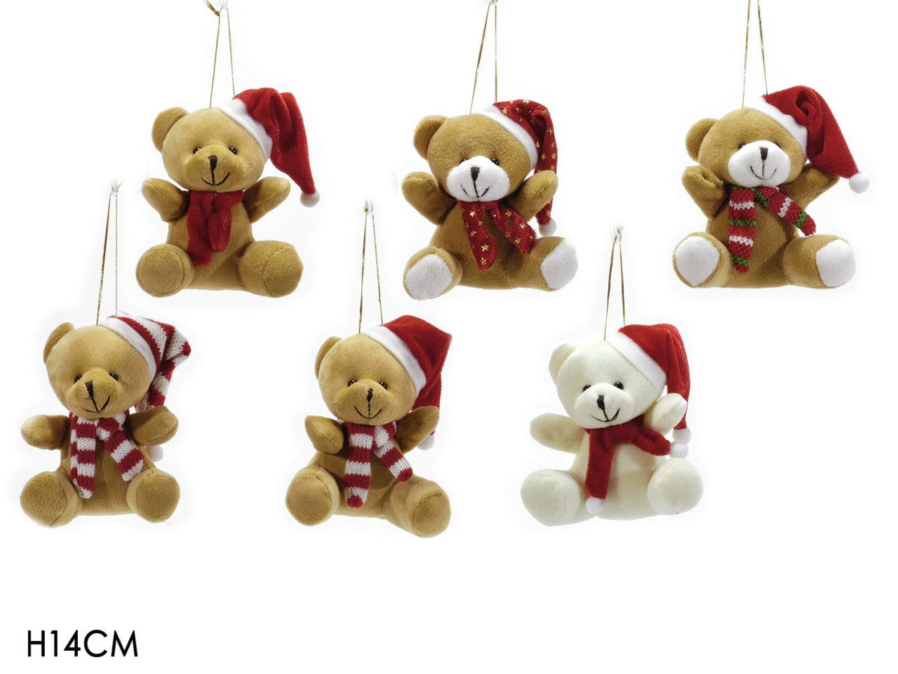 Appendino orsetto con sciarpa 14cm in 6 soggetti assortiti