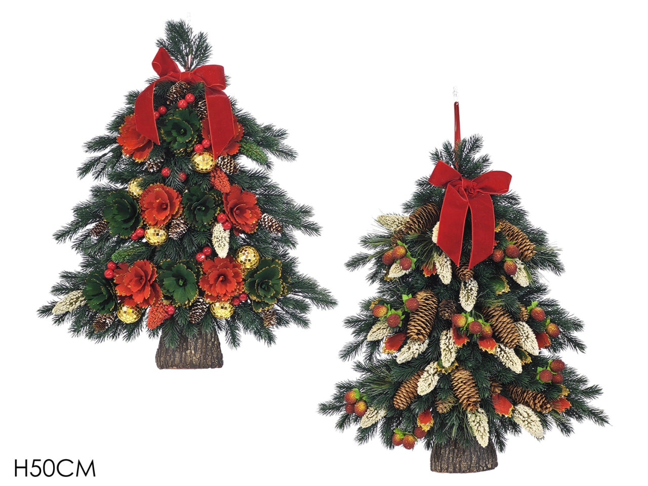Dietroporta ad albero h.50cm con decorazioni, 2 modelli assortiti