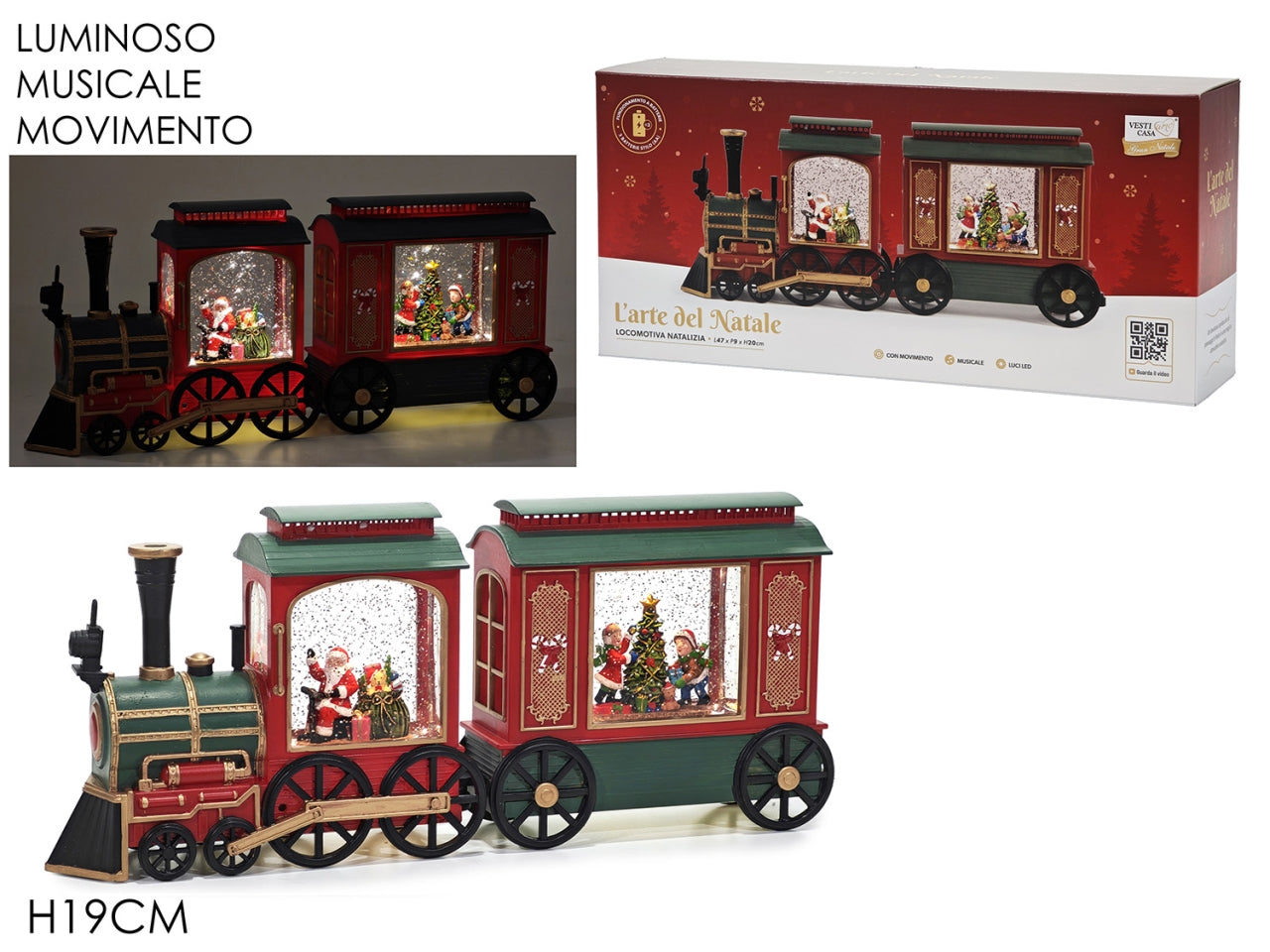 Treno h.19cm con luci, suoni e movimento a batteria