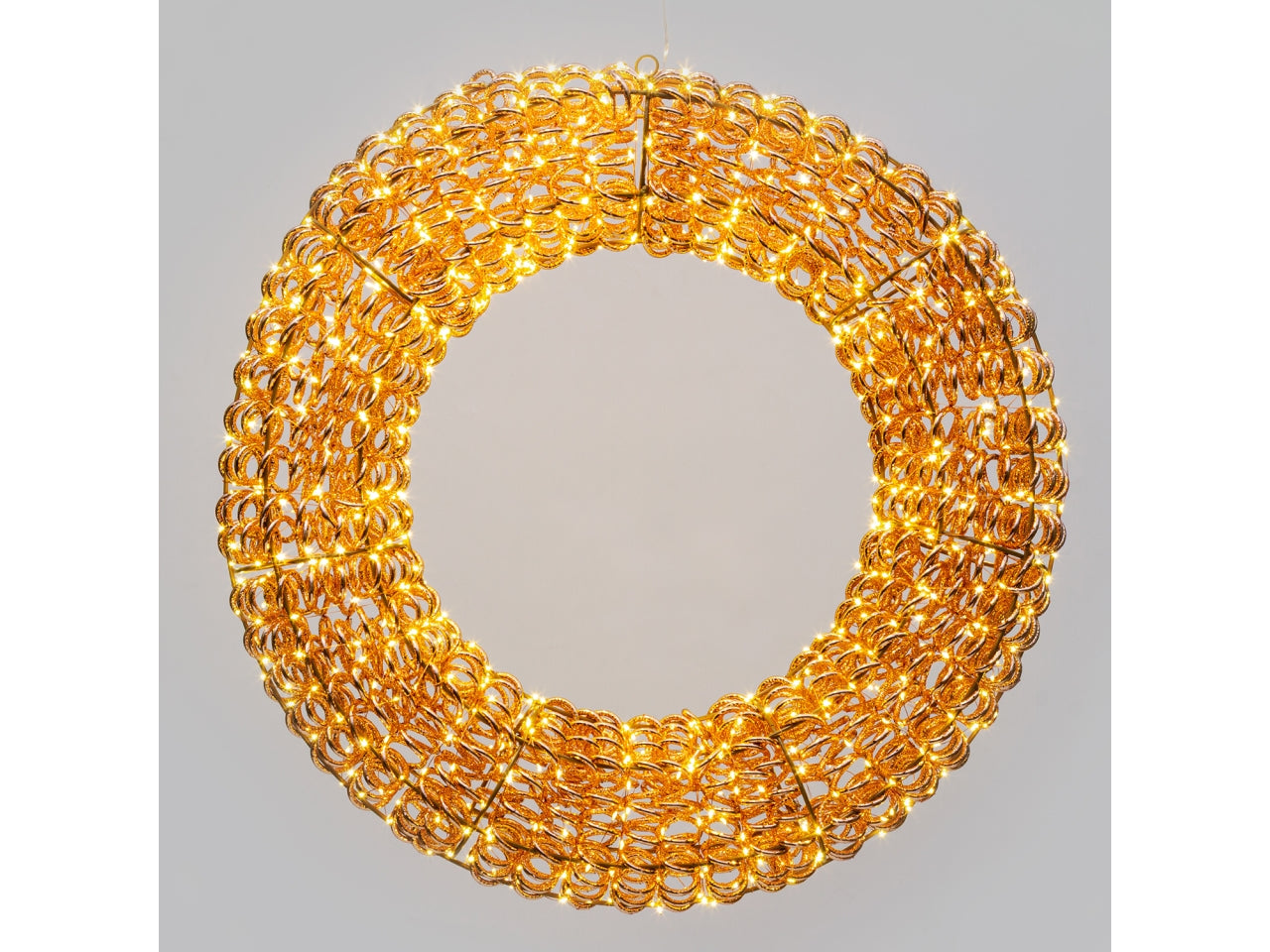 Corona 3D 70cm rose gold con 960 microled bianco caldo, FlashLED Diamond, IP44 interno/esterno