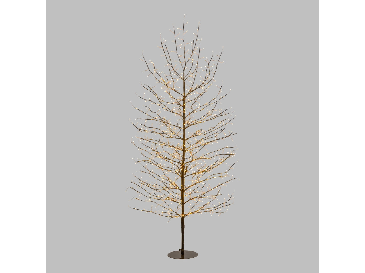 Albero ramo tiglio marrone h200cm con 1120 microled bianco caldo, gioco di luce flashled diamond, rami modellabili, IP44 interno/esterno