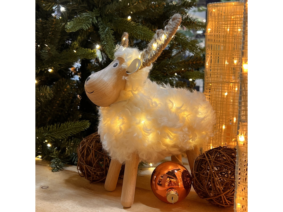 Pecorella decorativa 65cm con 110 microled bianco caldo e multicolor, uso interno