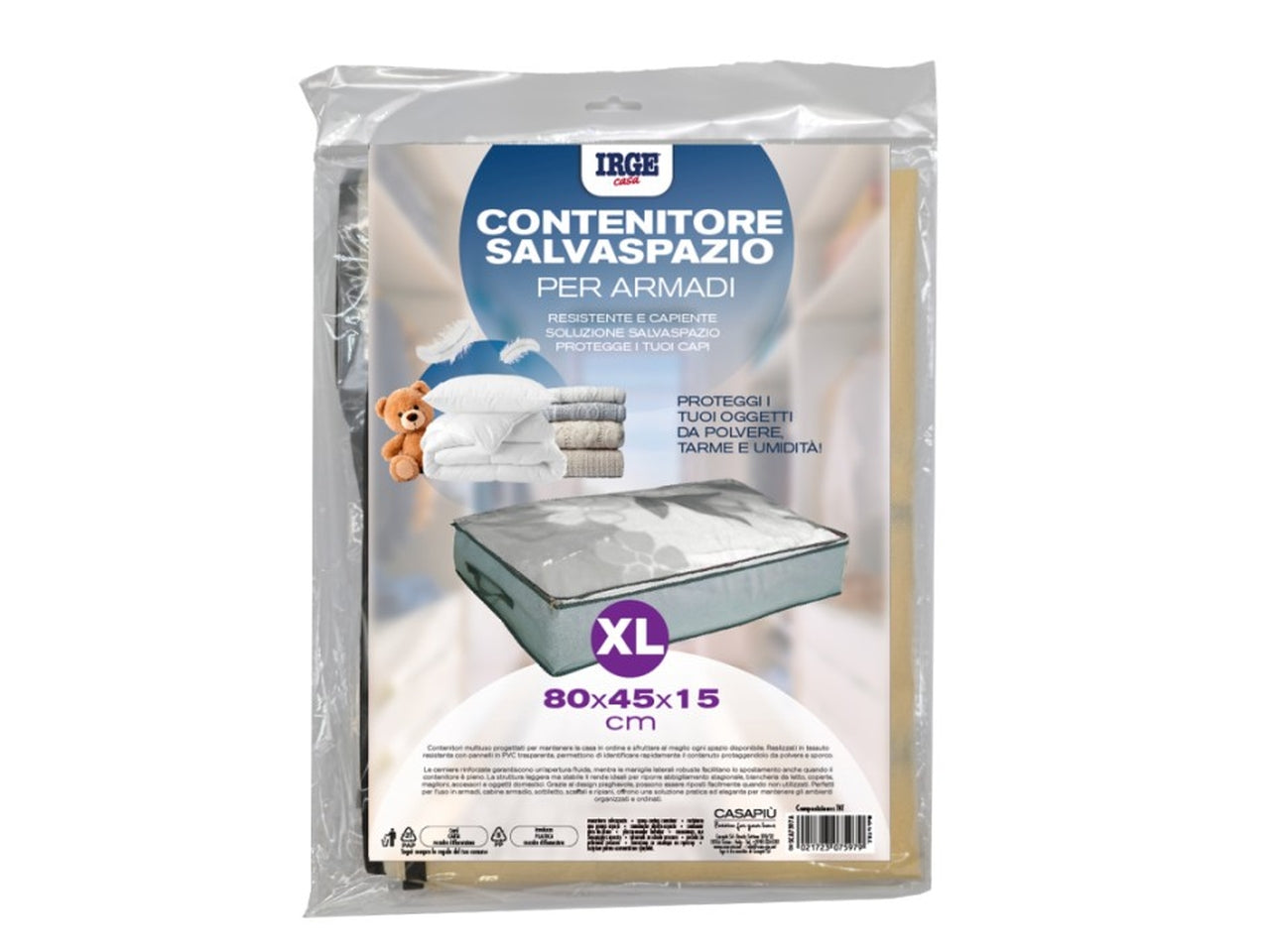 Irge contenitore salvaspazio 80x45xl5cm