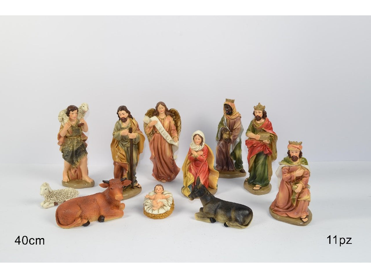 NativitÃ  in resina 40cm, set da 11 pezzi