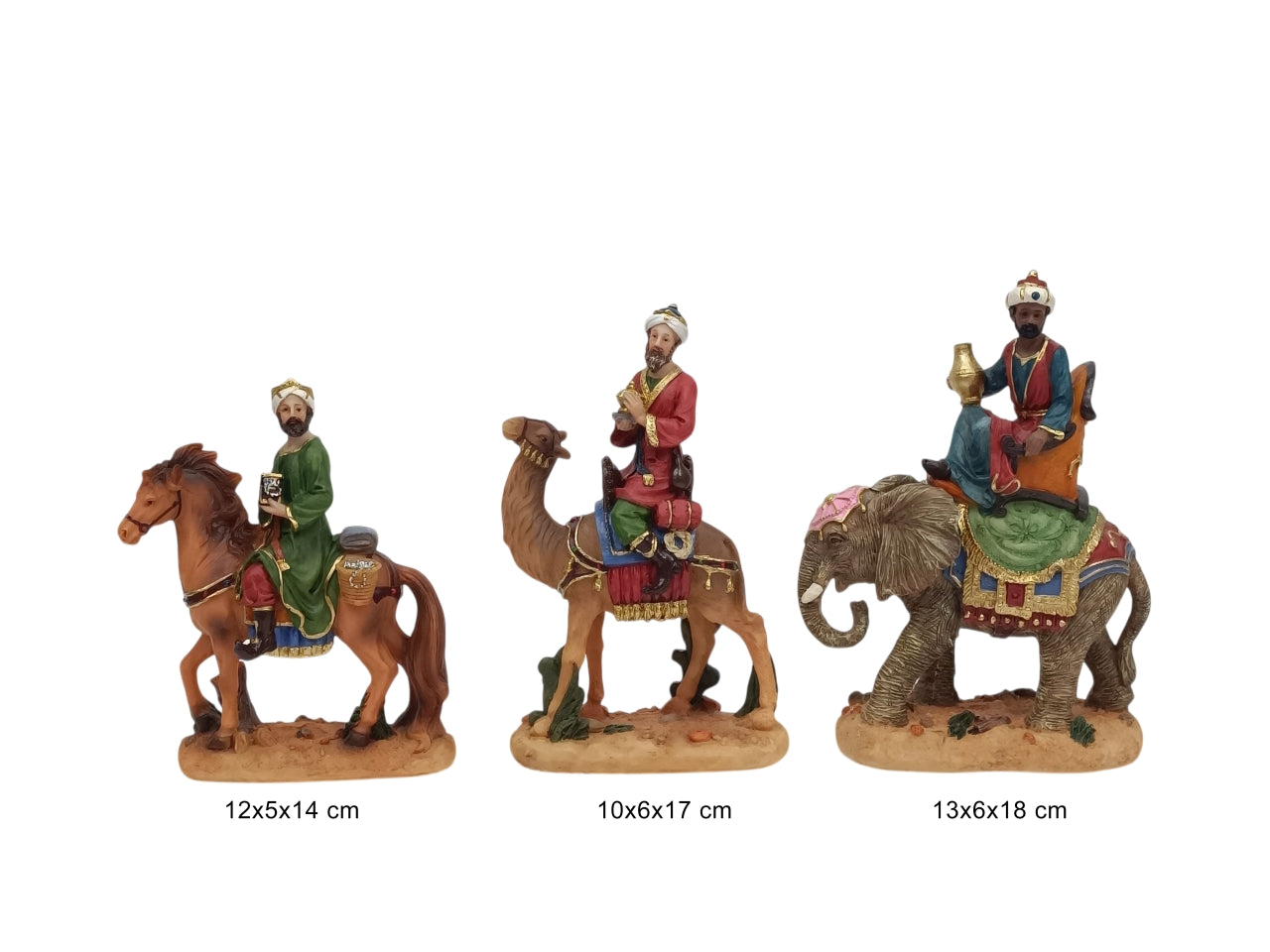 Re magi per nativitÃ  11cm set 3 pezzi in resina
