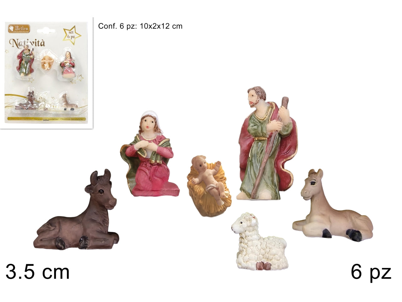 NativitÃ  3,5cm set 6 pezzi