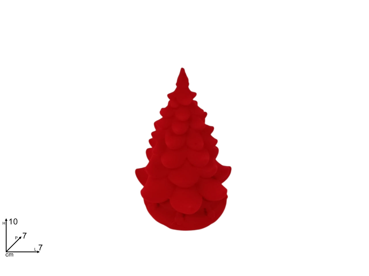 Albero 10cm effetto floccato rosso