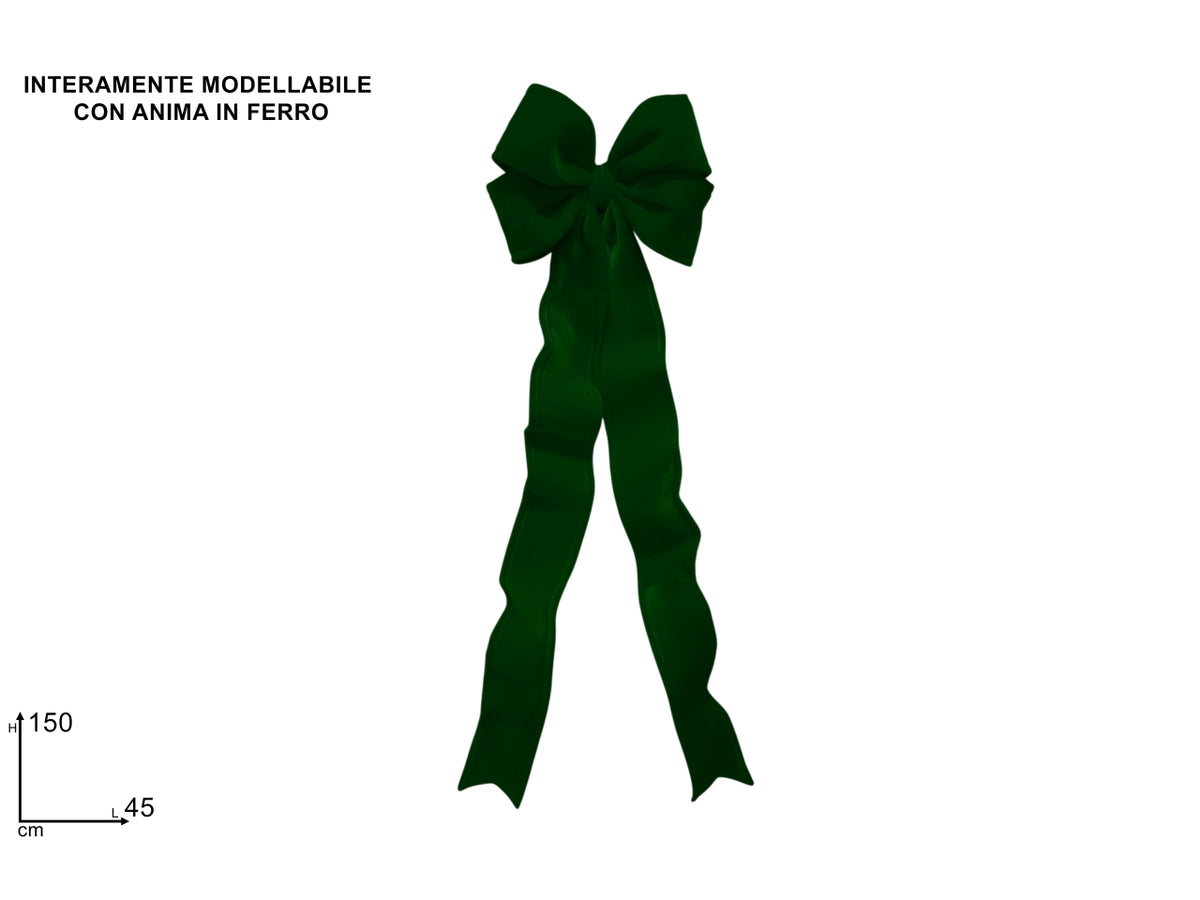 Fiocco modellabile 45x150cm in velluto verde