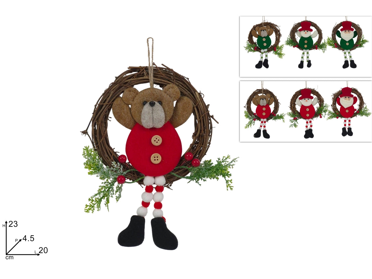 Dietroporta 23cm in legno con soggetti assortiti