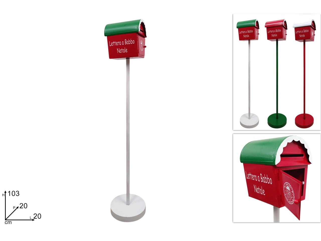 Cassetta postale maxi in metallo 103cm 3 assortimenti