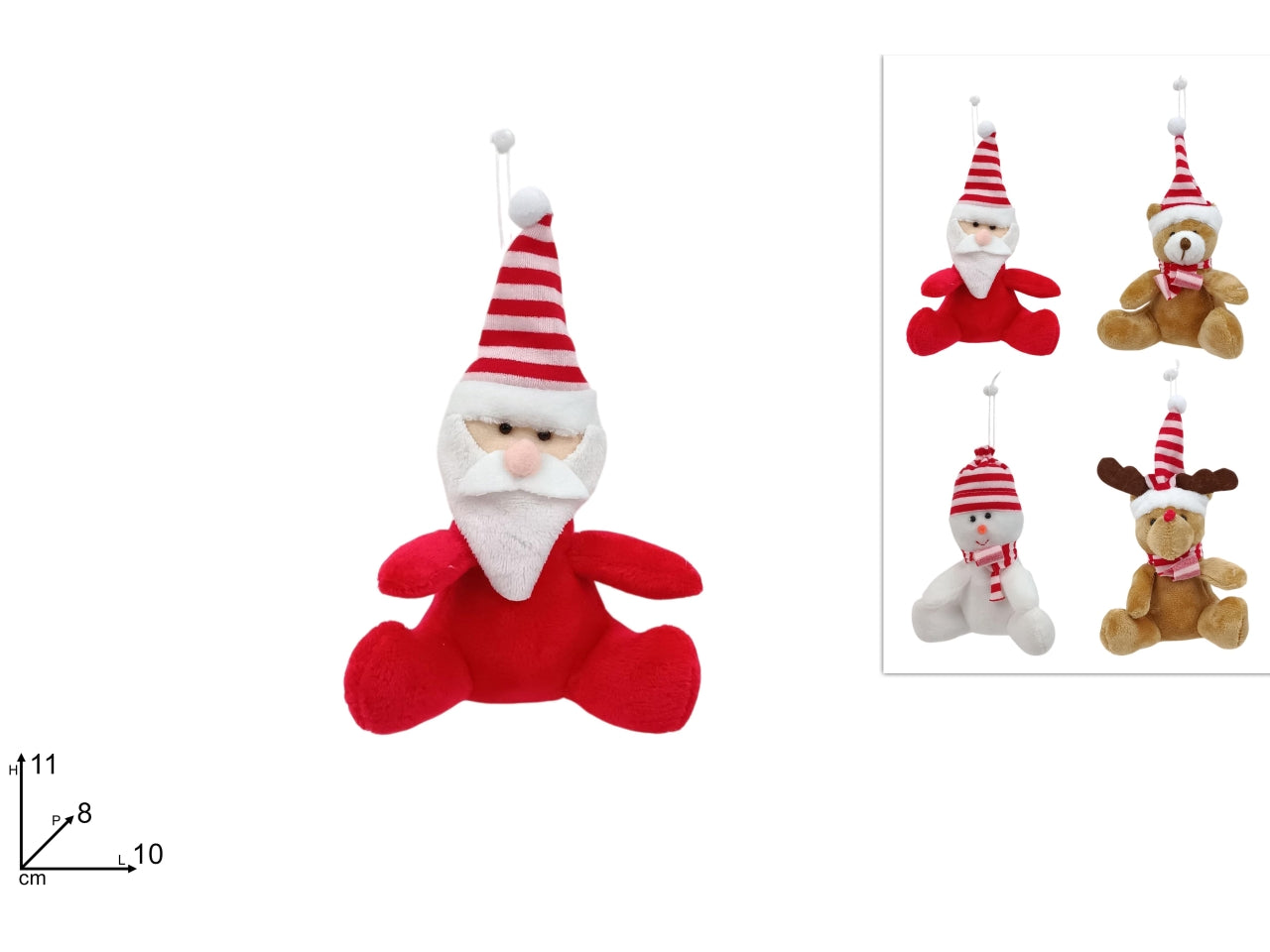 Peluche natalizio 11cm 4 assortiomenti