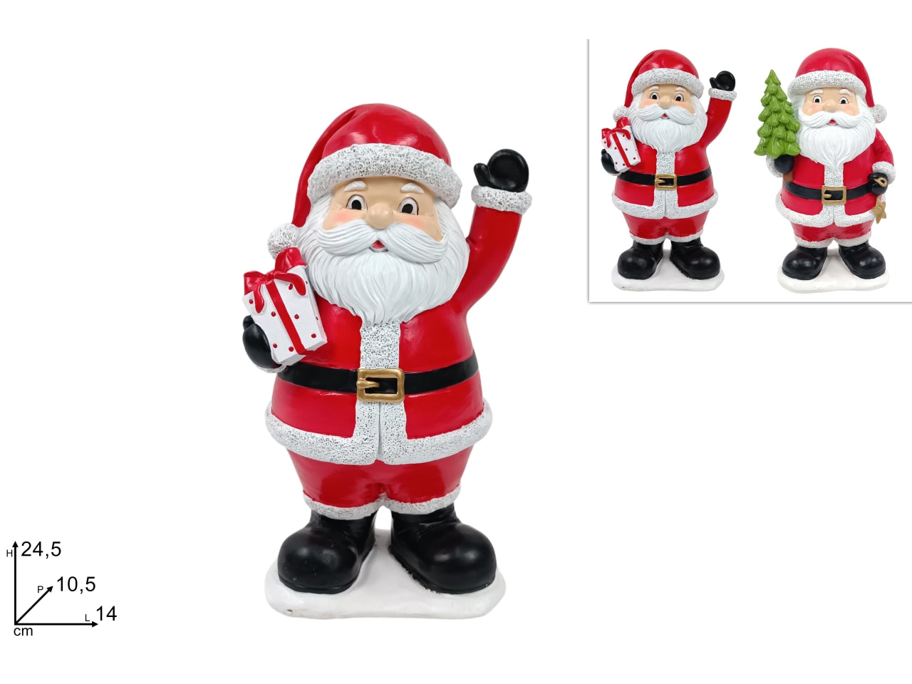 Babbo natale decorativo da 24,5cm, 2 assortimenti