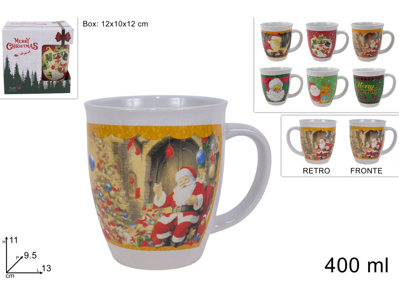 Tazzone natalizio da 410ml, 6 assortimenti
