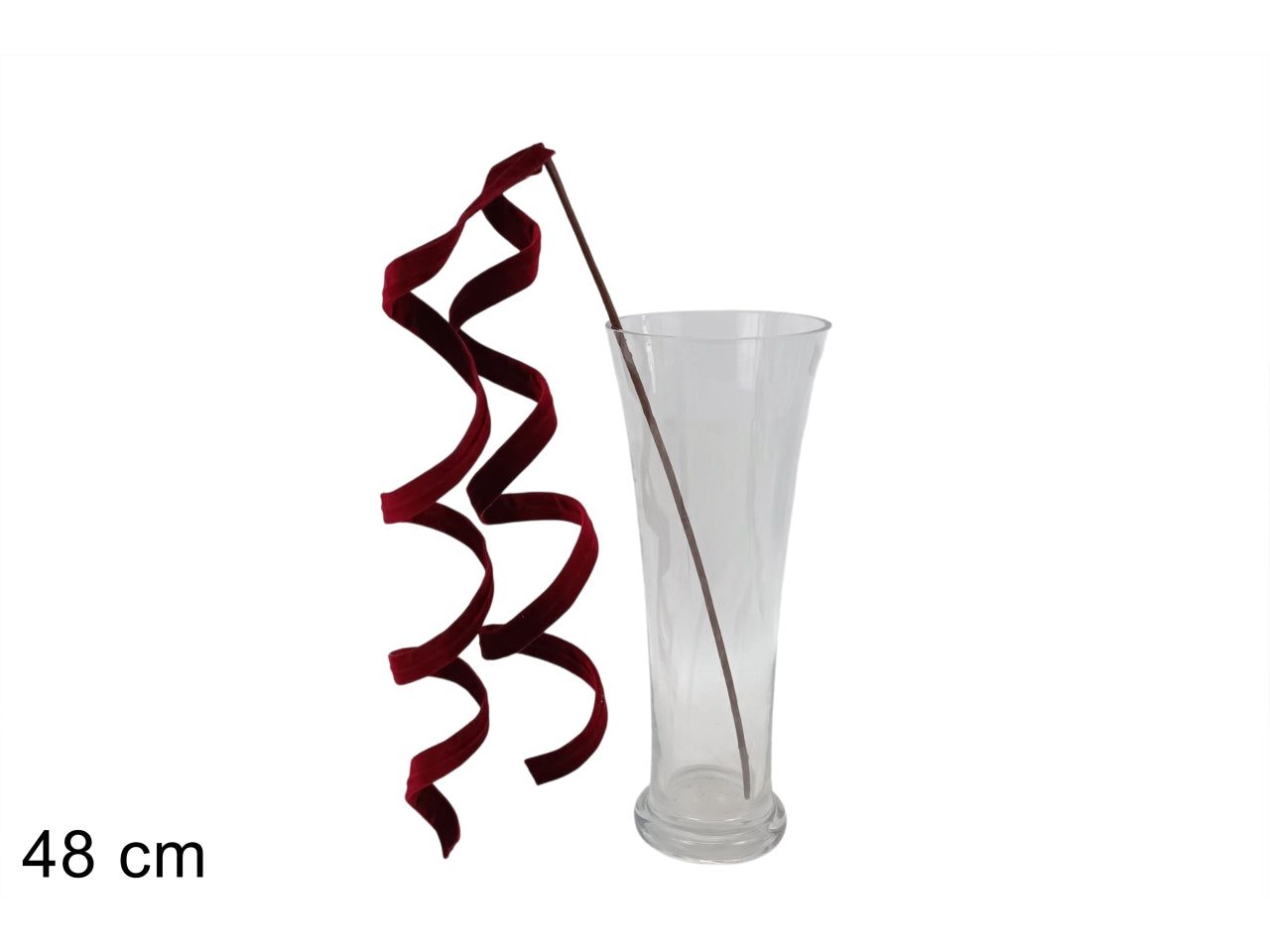 Ramo pendente decorativo da 48cm in effetto velluto bordeaux