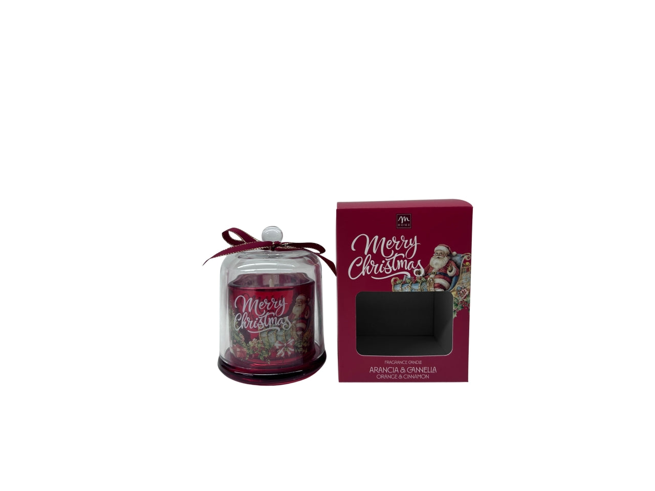 Candela a campana babbo natale fragranza arancia e cannella 90gr 8,8x8,8xh.12cm