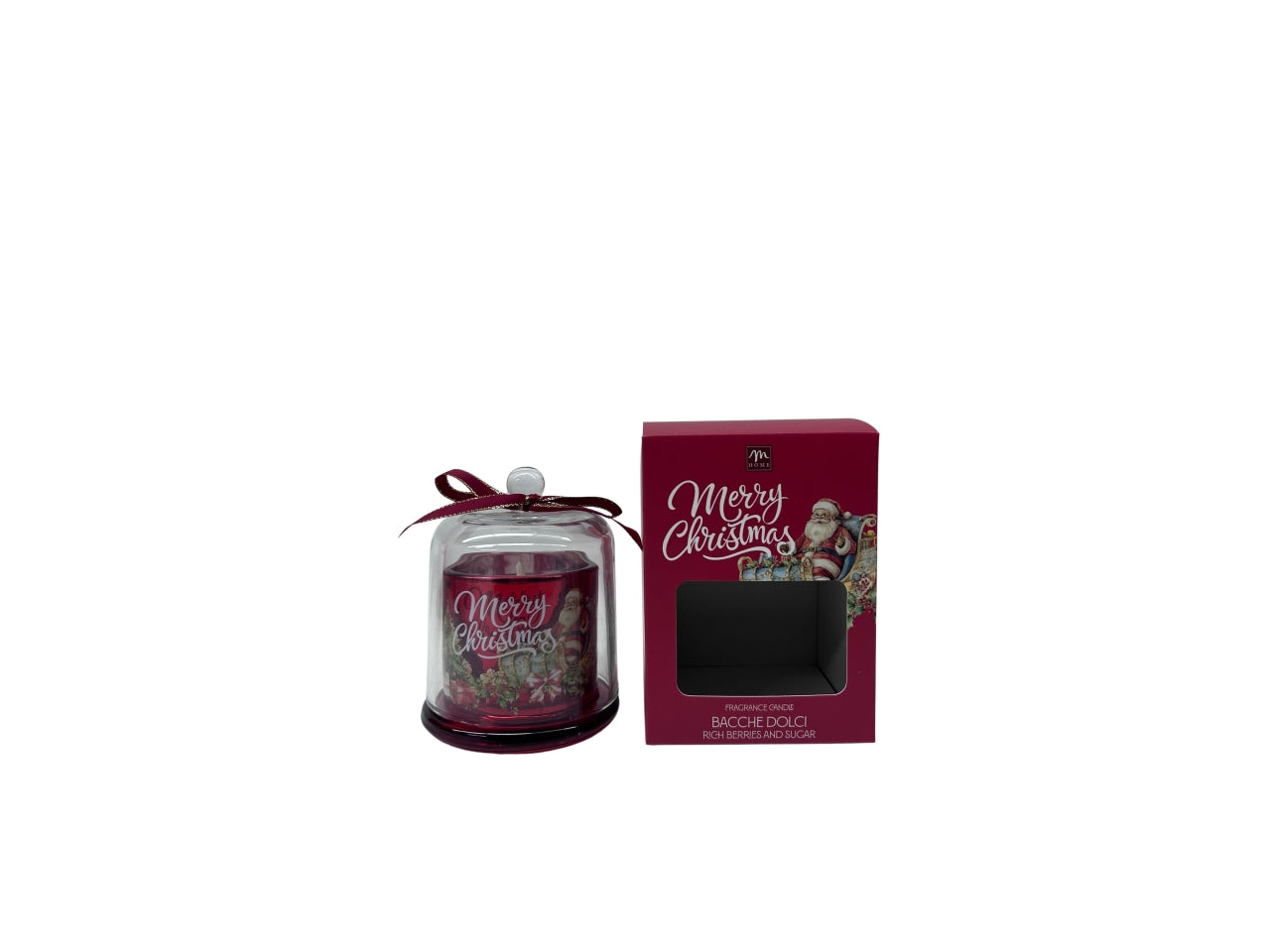 Candela a campana babbo natale fragranza bacche e zucchero 90gr 11,2x11,2xh.14,7cm