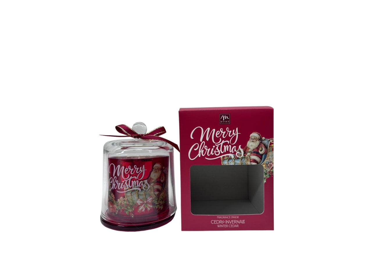 Candela a campana babbo natale fragranza cedro invernale 255gr 7,1x7,1xh.34,5cm