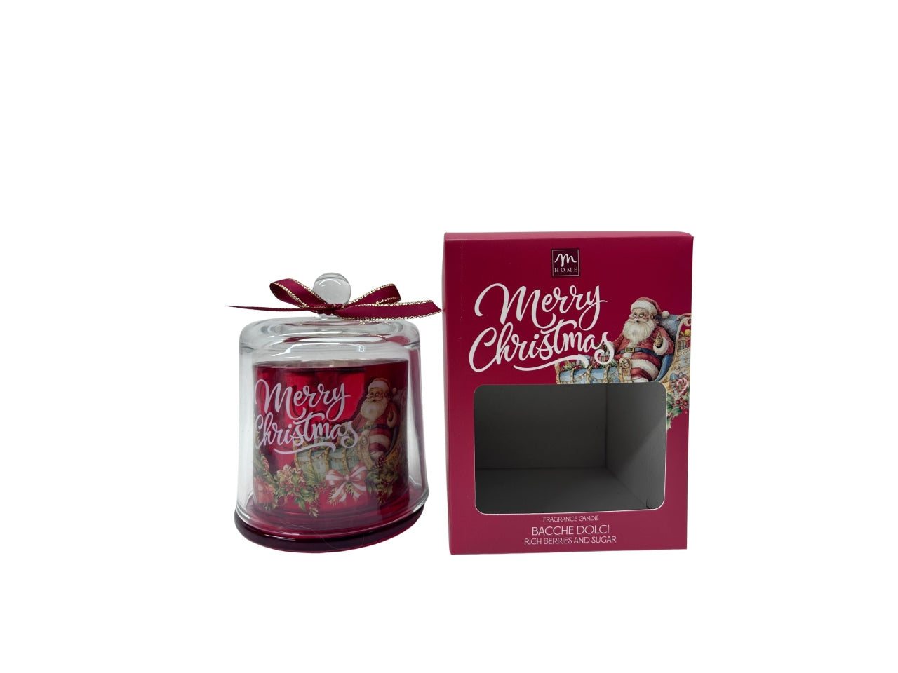 Candela a campana babbo natale fragranza bacche e zucchero 255gr 11,2x11,2xh.14,7cm