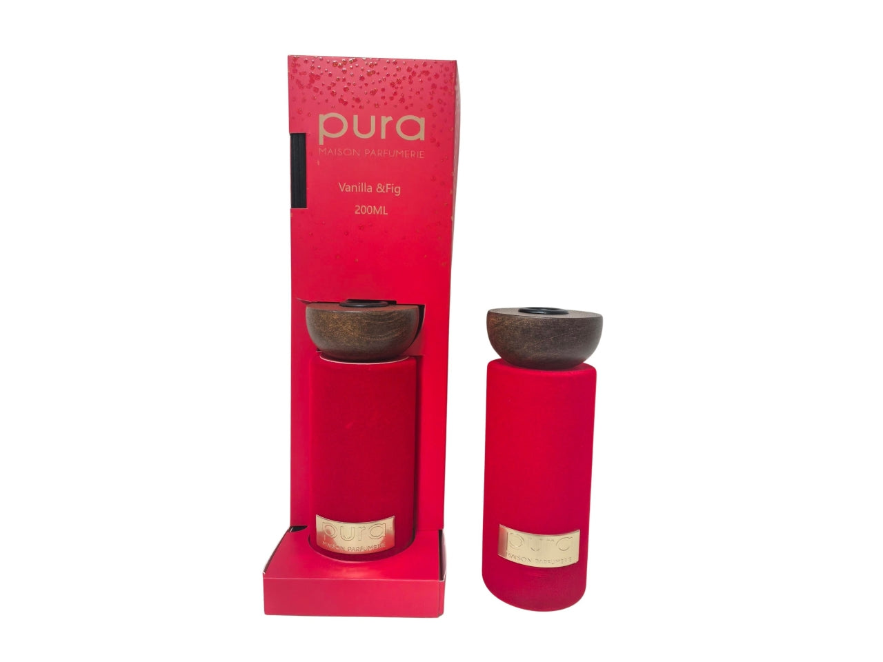 Diffusore in vetro Pura vellutato rosso fragranza vanilla & fig 200ml 7,3x7,3xh.41,5cm