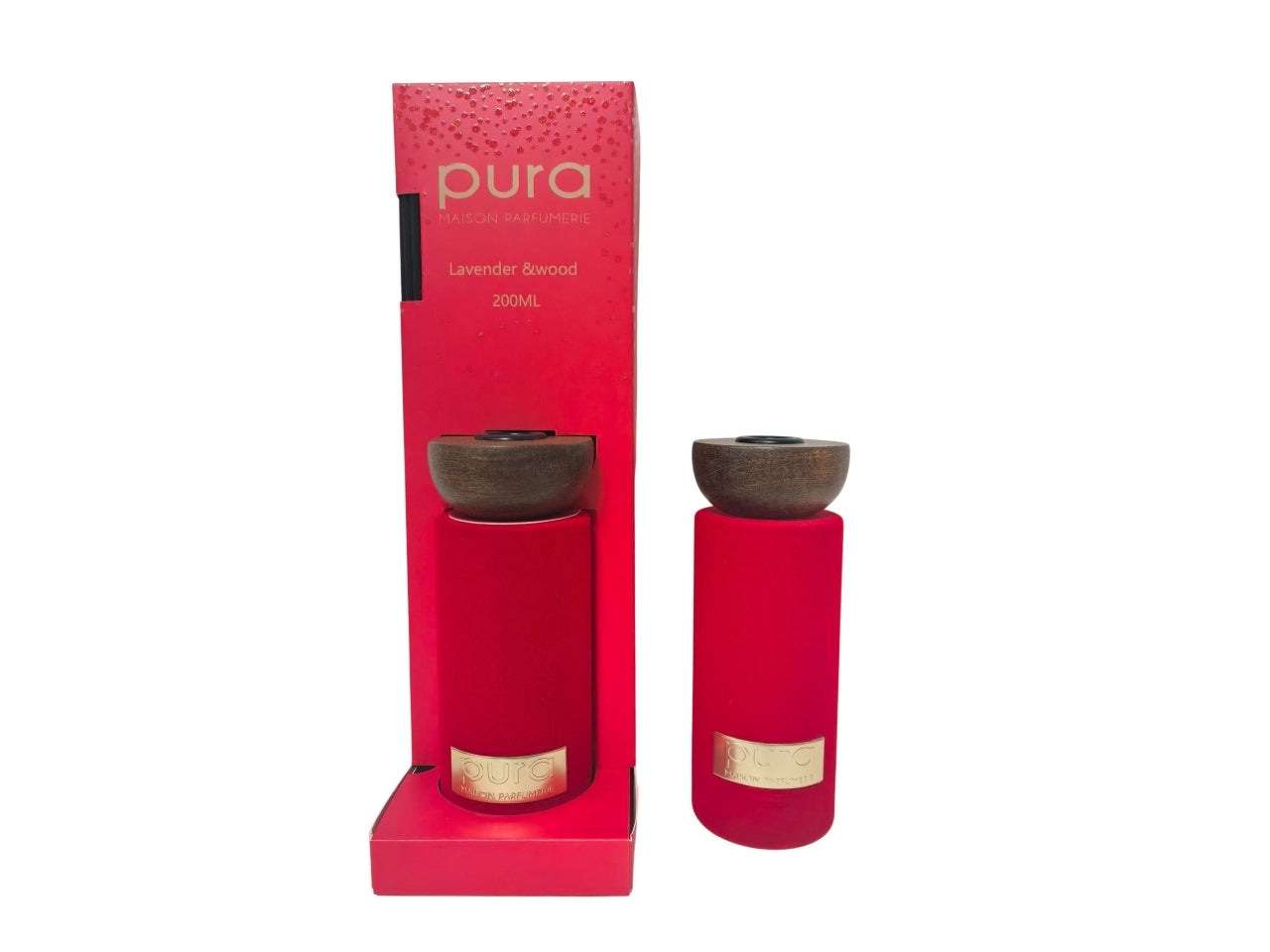Diffusore in vetro Pura vellutato rosso fragranza oriental wood 200ml 7,3x7,3xh.41,5cm