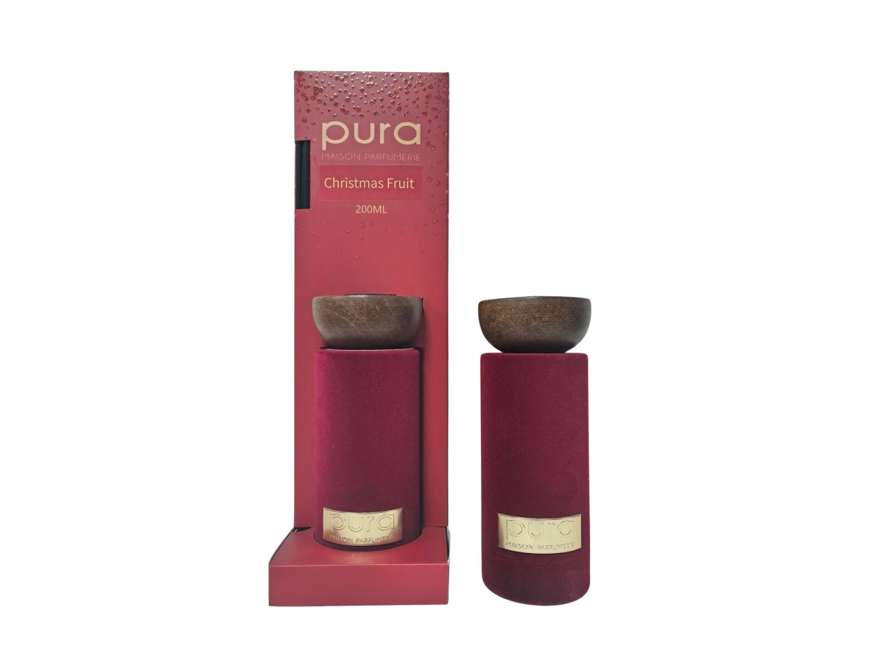 Diffusore in vetro Pura vellutato bordeaux fragranza pomegranate noir 200ml 7,3x7,3xh.41,5cm