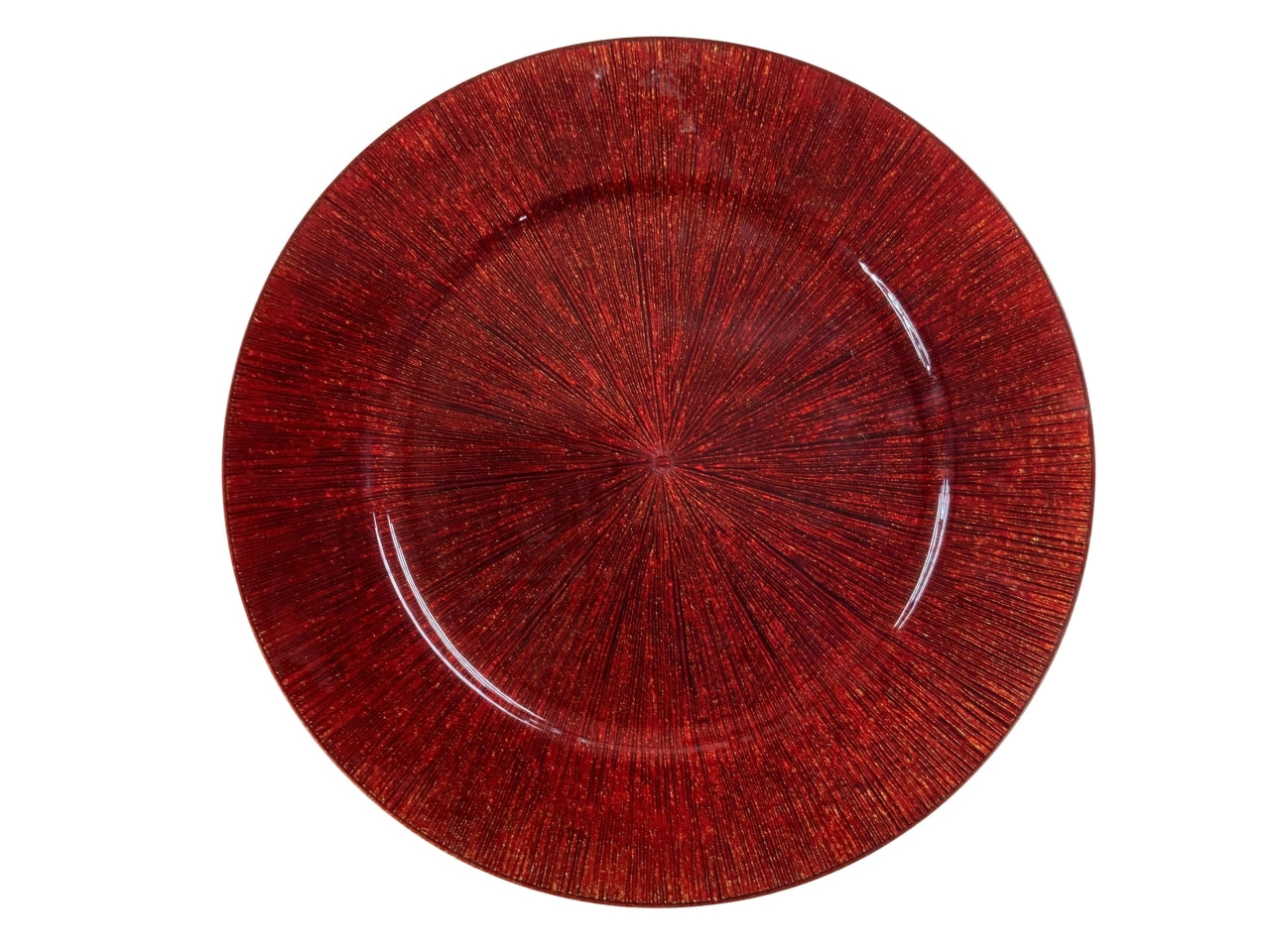 Sottopiatto rosso in plastica d.33xh.1cm