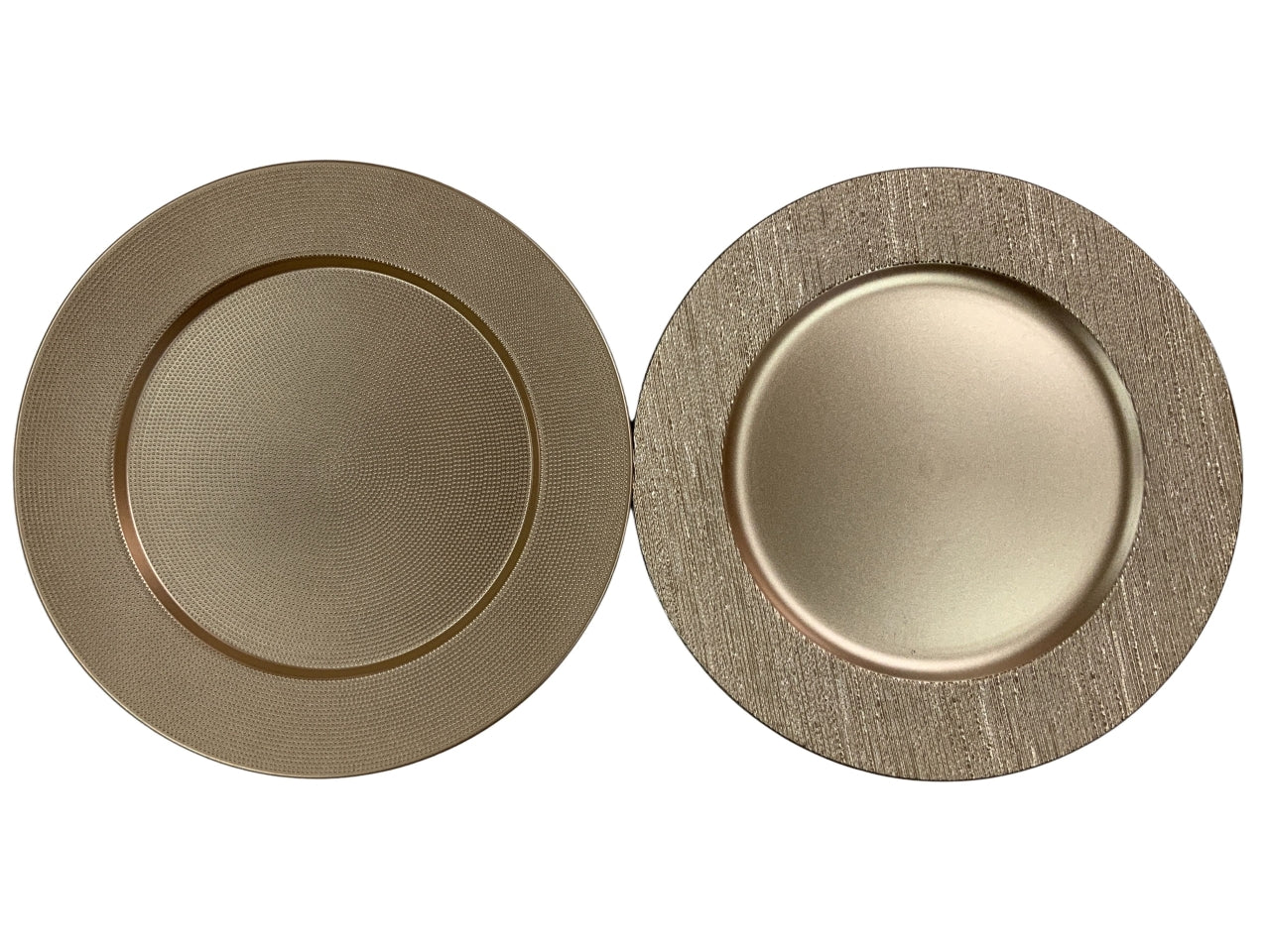 Sottopiatto oro in plastica d.33xh.1cm design assortiti