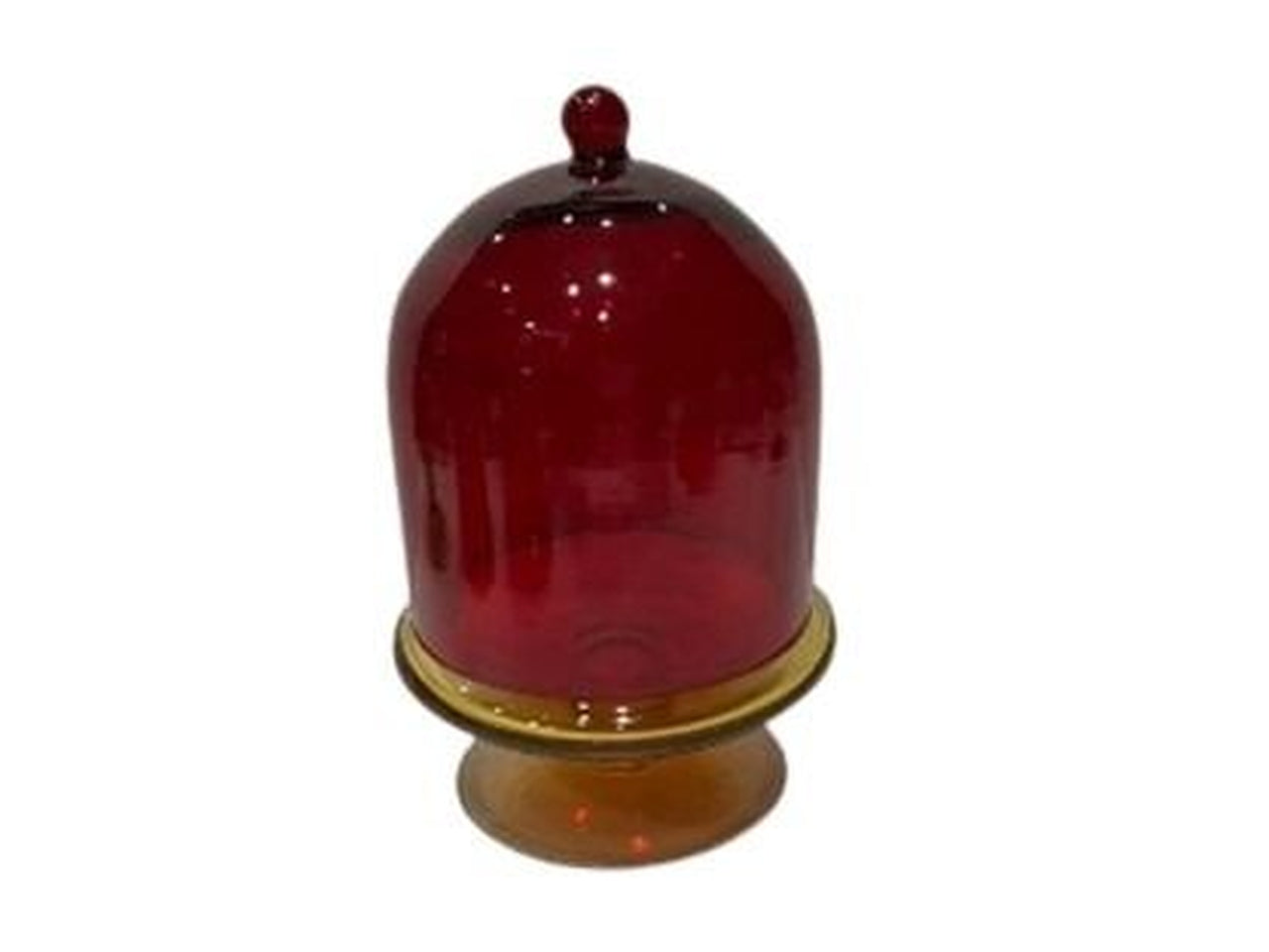 Candela profumata a campana con piede fragranza vanilla rossa, ambra in vetro 250gr d.13,5xh.21cm