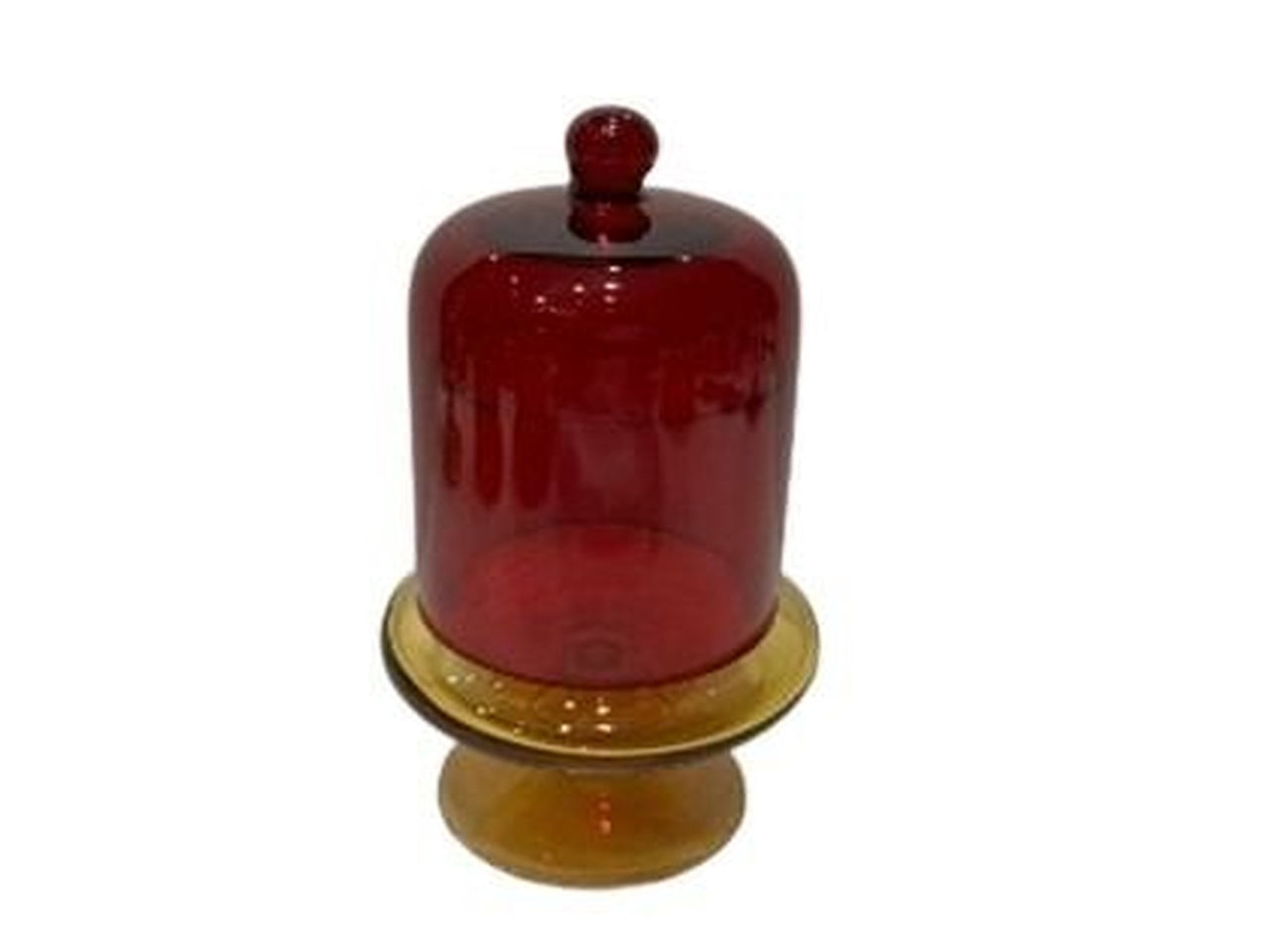Candela profumata a campana con piede fragranza vanilla rossa, ambra in vetro 170gr d.11,5xh.18,5cm