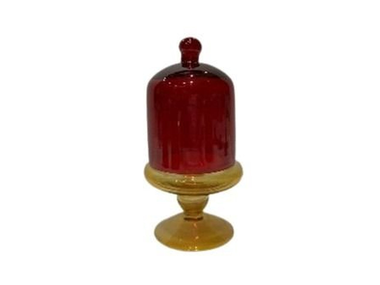 Candela profumata a campana con piede fragranza vanilla rossa, ambra in vetro 120gr d.9xh.17cm