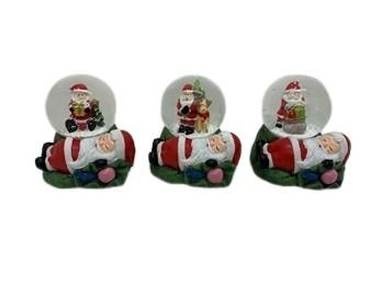 Palla di neve babbo natale in poliresina 9x10xh.8,5cm design assortiti