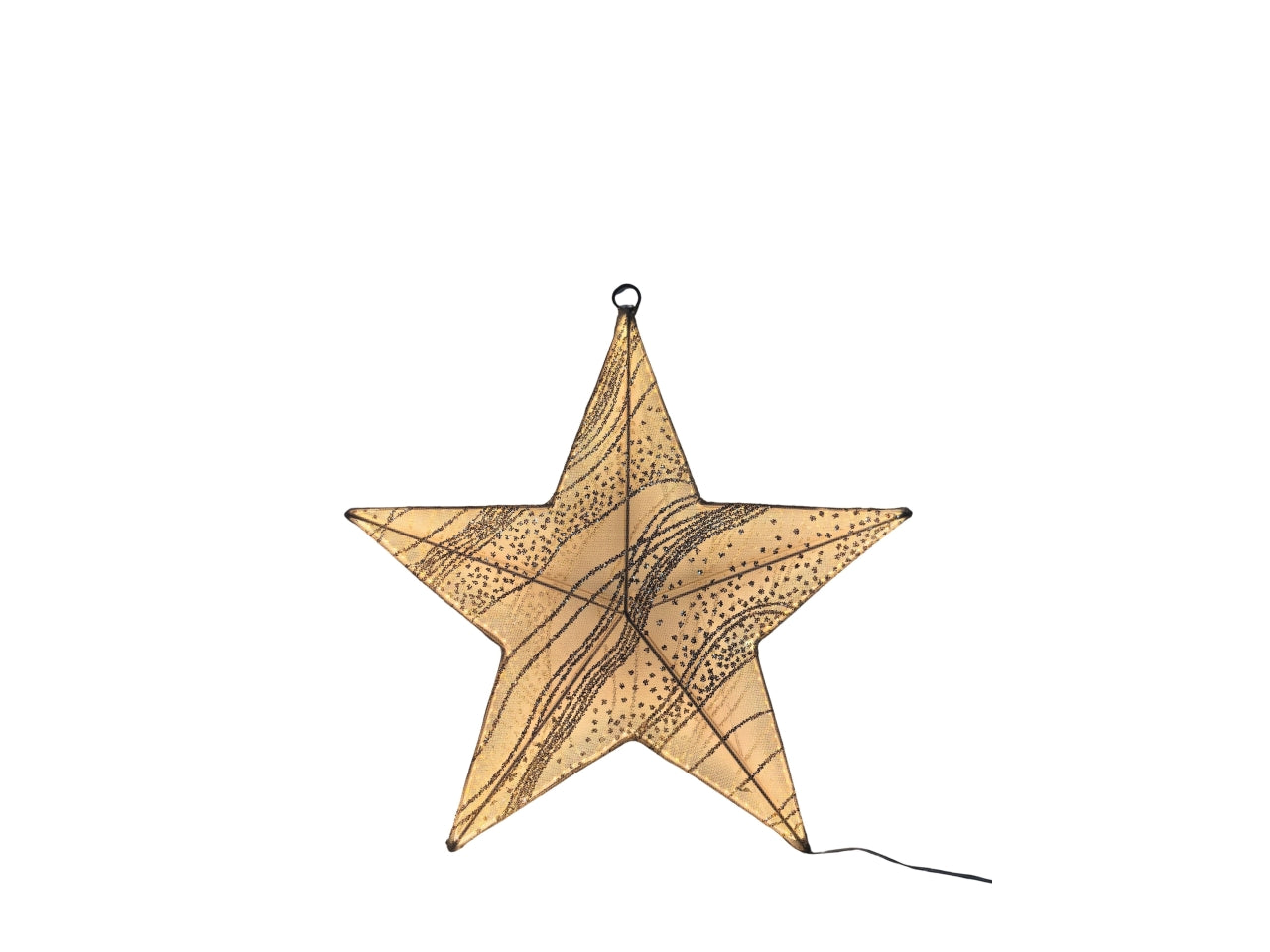 Stella seta oro in metallo e poliestere 156 luci trasformatore 24v 6w 38x5xh.36cm