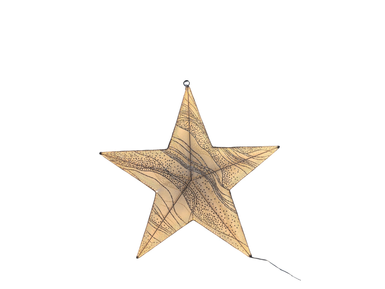 Stella seta oro in metallo e poliestere 248 luci trasformatore 24v 6w 58x5xh.55cm