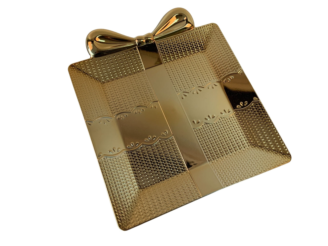 Vassoio regalo oro in plastica 33x28xh.4cm