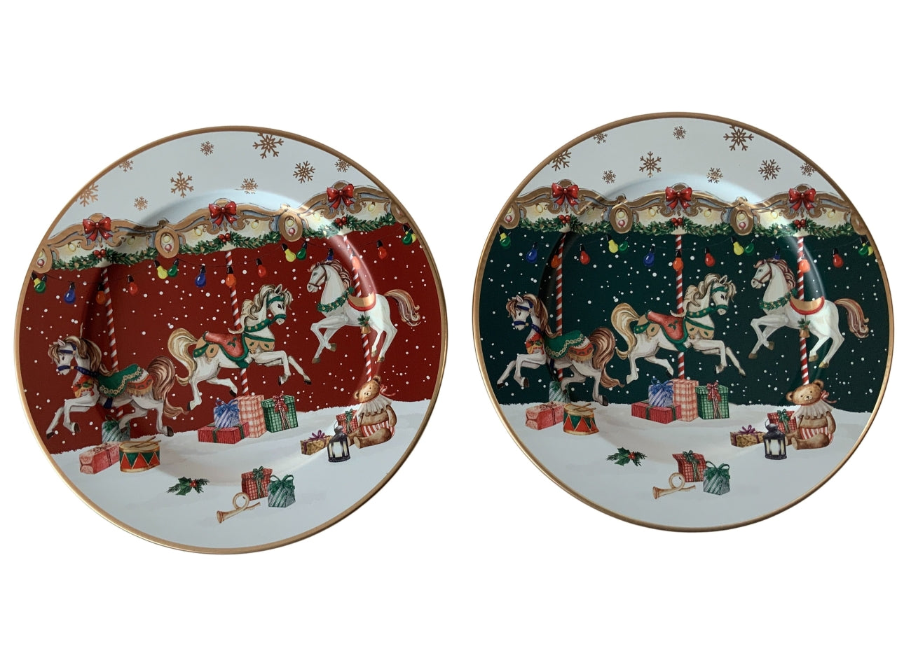 Sottopiatto decorato in latta d.33xh.1,5cm decori assortiti