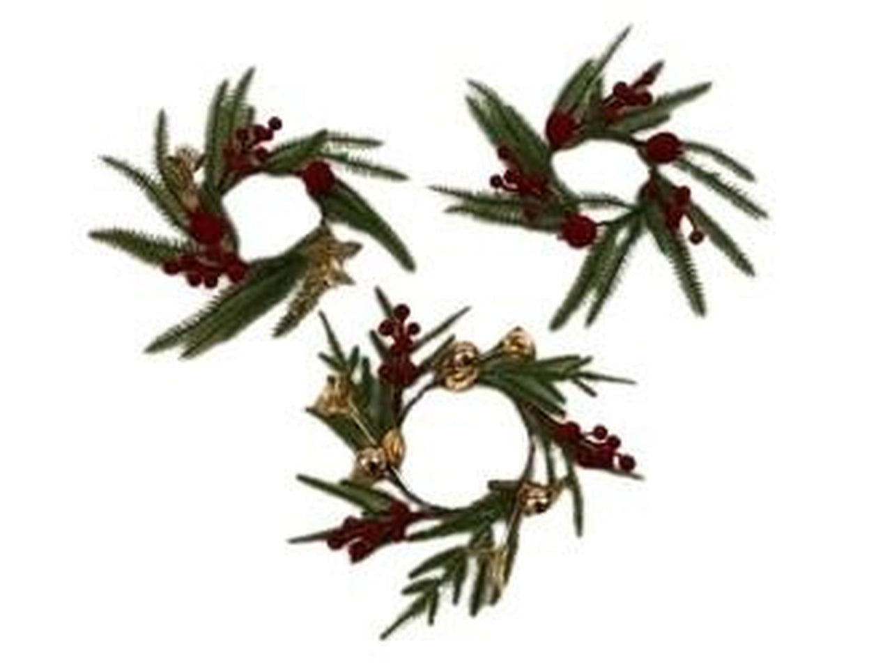 Girocandela bacche e melograni vellutati rossi in plastica d.35cm design assortiti