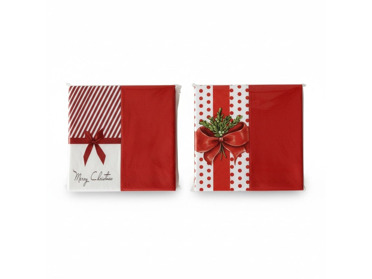 Tovaglioli 33x33cm in carta, confezione da 20 tovaglioli in decori assortiti