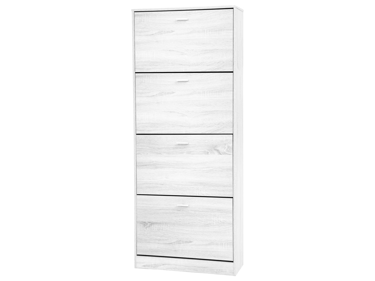 Scarpiera con 4 ante in melamina colore bianco legno
