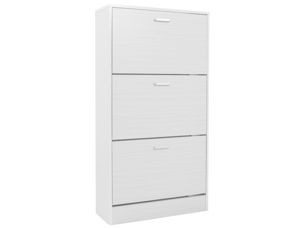 Scarpiera con 3 ante rivestita in melamina colore bianco legno