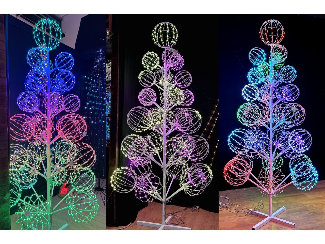 Albero luminoso 250cm con sfere luminose 3348led App-i light pro smart rgb per uso interno/esterno