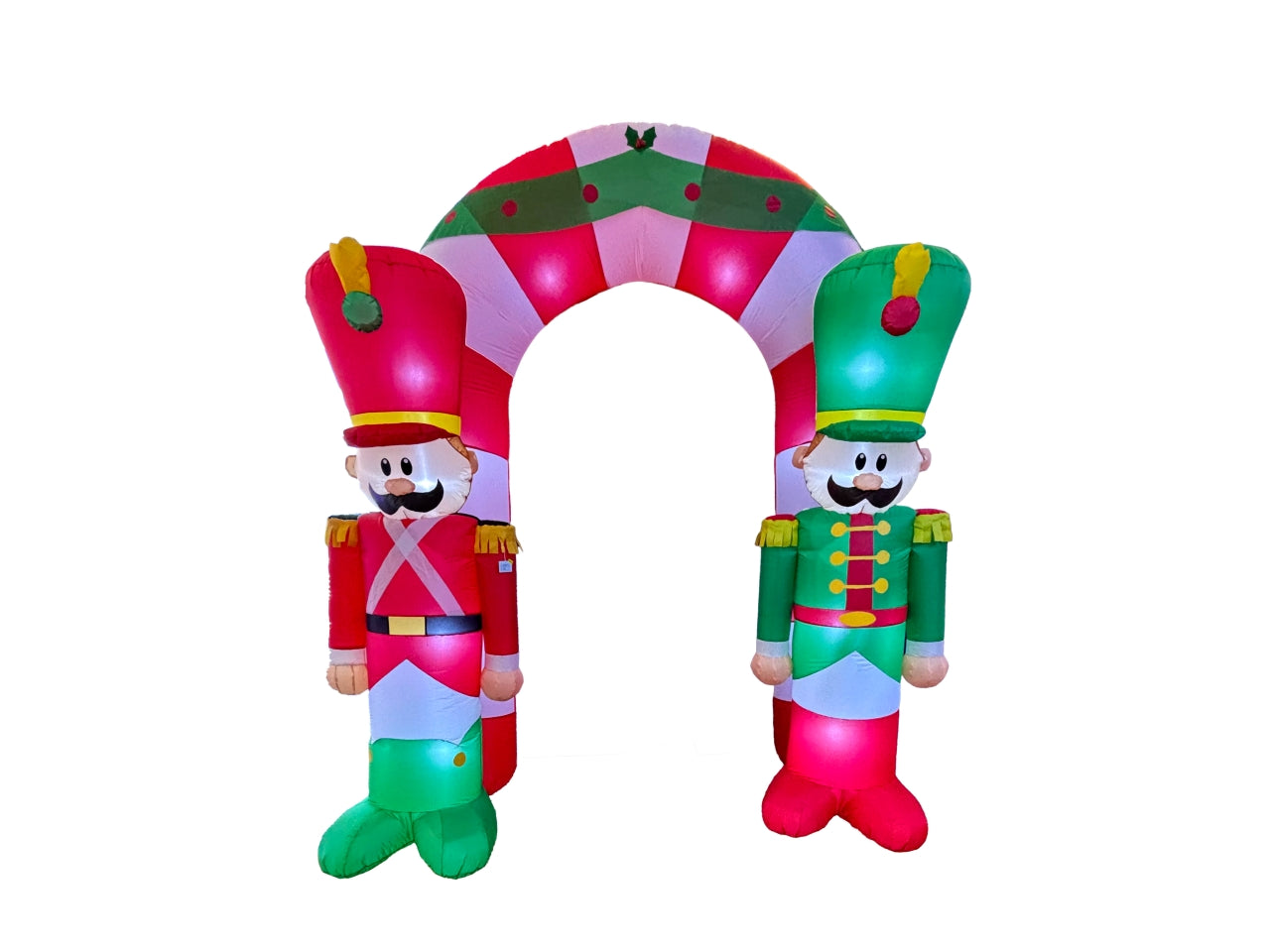 Arco natalizio gonfiabile maxi 270cm con soldatini e luce led