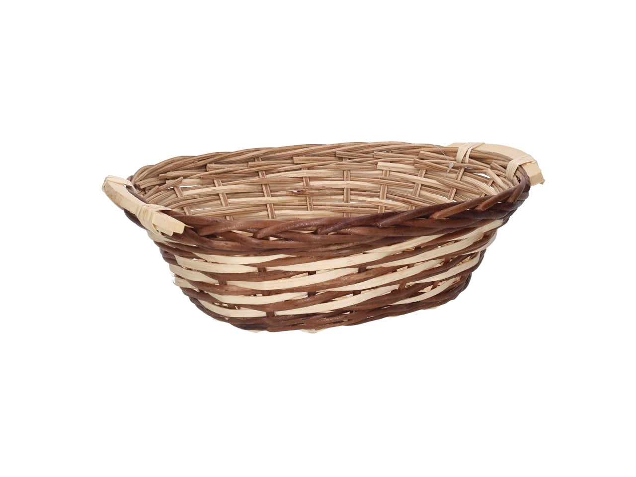 Cesta in vimini Mizma, intreccio noce naturale, ovale 45x35xh.13 cm