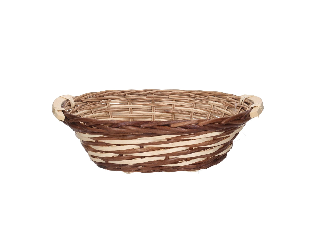 Cesta in vimini Mizma, intreccio noce naturale, ovale 45x35xh.13 cm