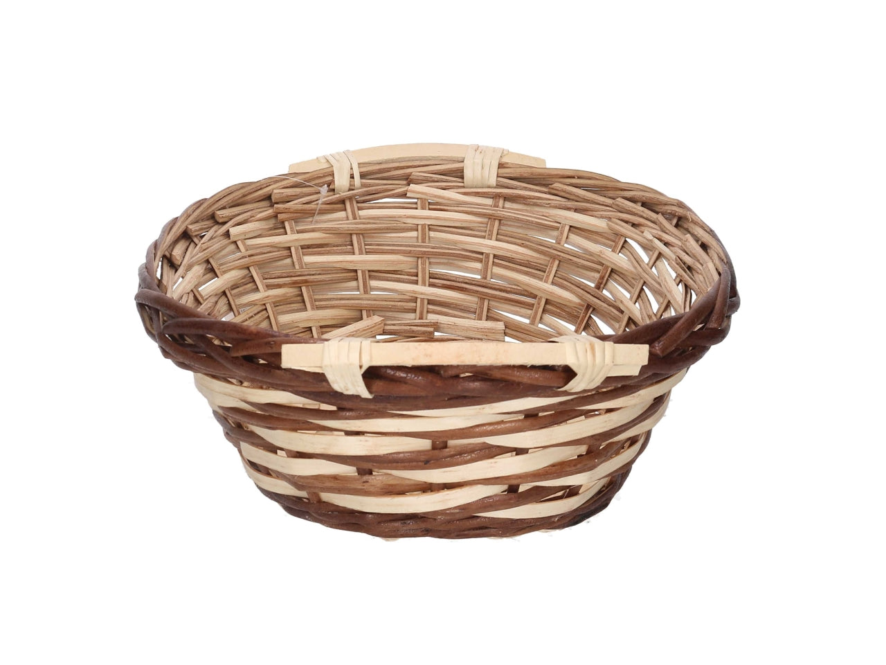 Cesta in vimini Mizma, intreccio noce naturale, ovale 45x35xh.13 cm